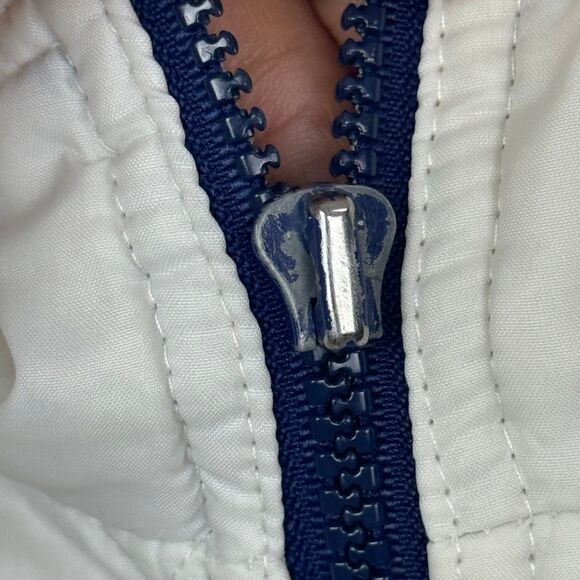 Nike Big Swoosh Quilted Full Zip White Windbreaker Jacket Size XL 16/18 90's - Picture 8 of 12